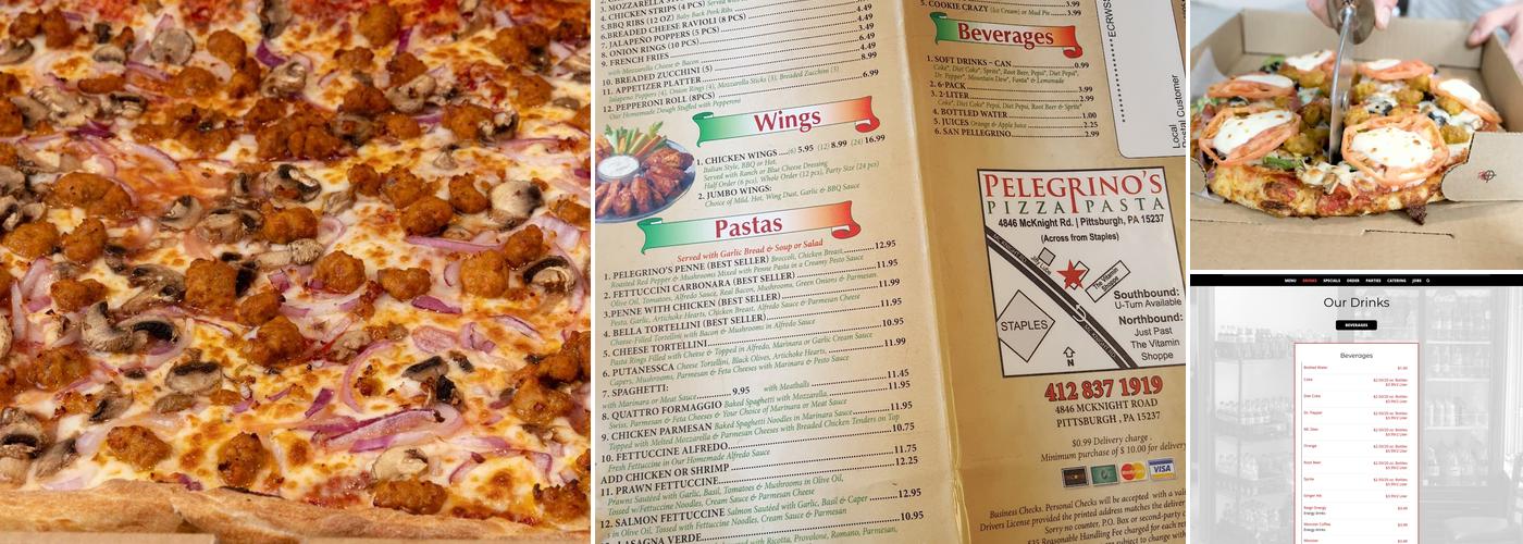 Pelegrino's Pizza & Pasta Menu