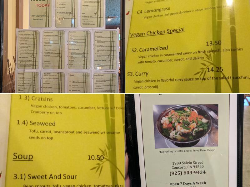 Veggie Today Menu
