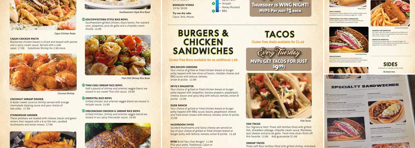 TD's Tailgate Grill Menu