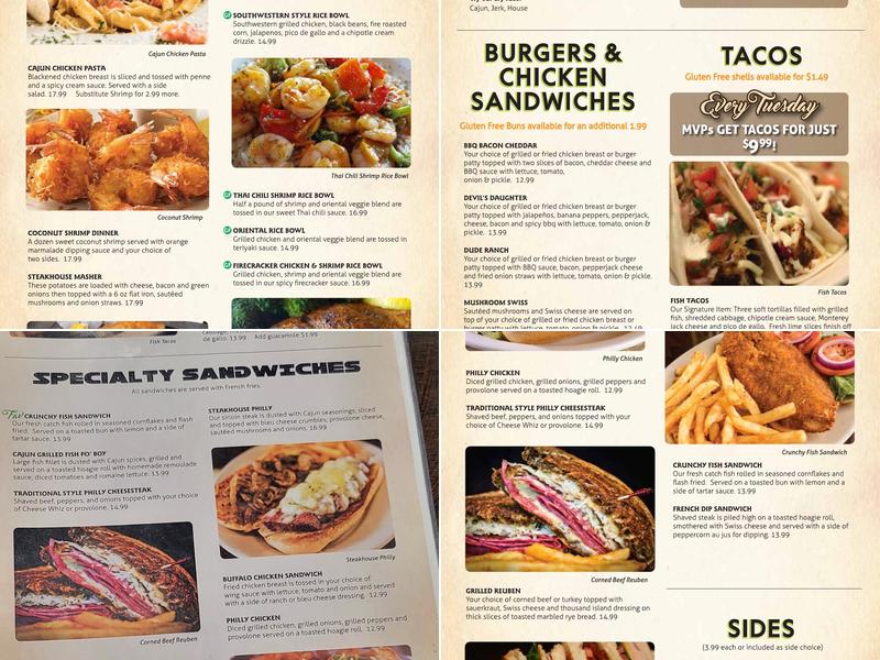 TD's Tailgate Grill Menu