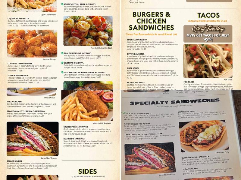 TD's Tailgate Grill Menu