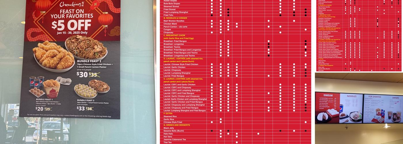 Chowking Menu