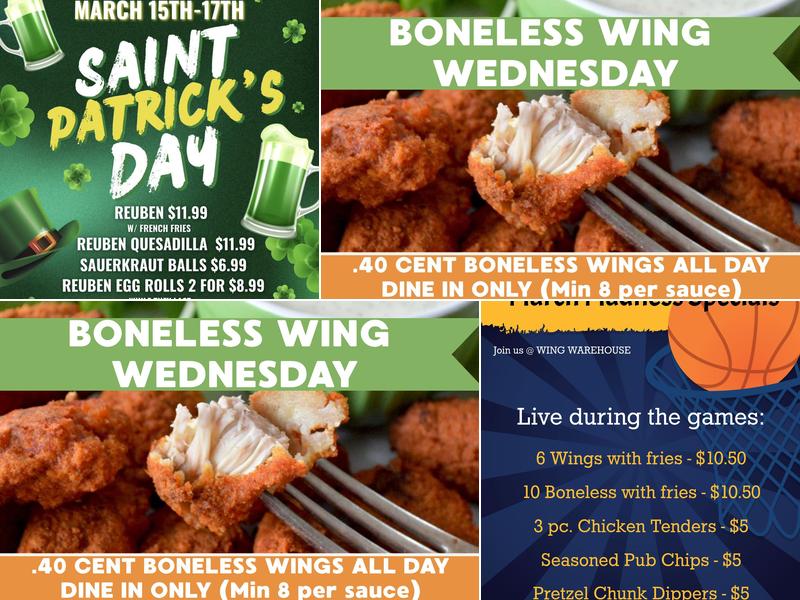 Wing Warehouse Sports Bar Akron Menu