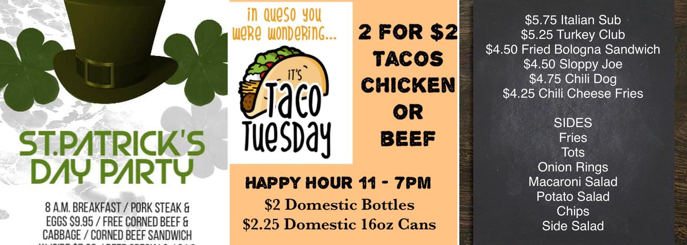 Springfield Tavern Menu