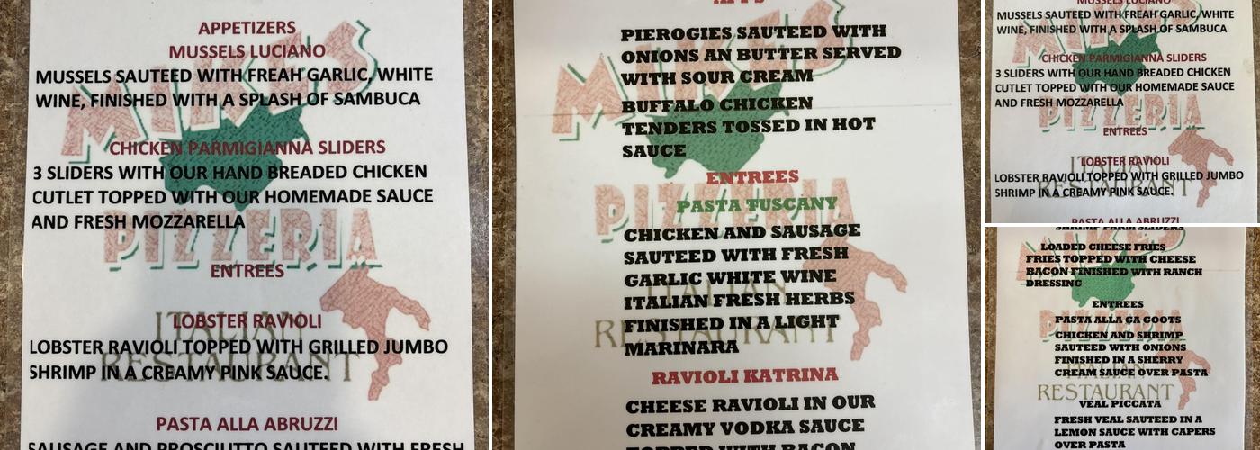 Mike's Pizzeria Italian Restaurant / Brodheadsville Menu