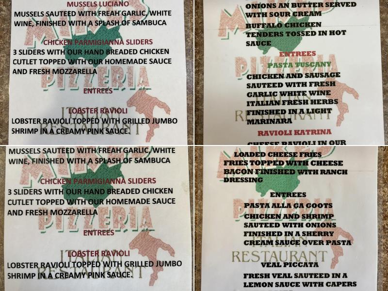 Mike's Pizzeria Italian Restaurant / Brodheadsville Menu