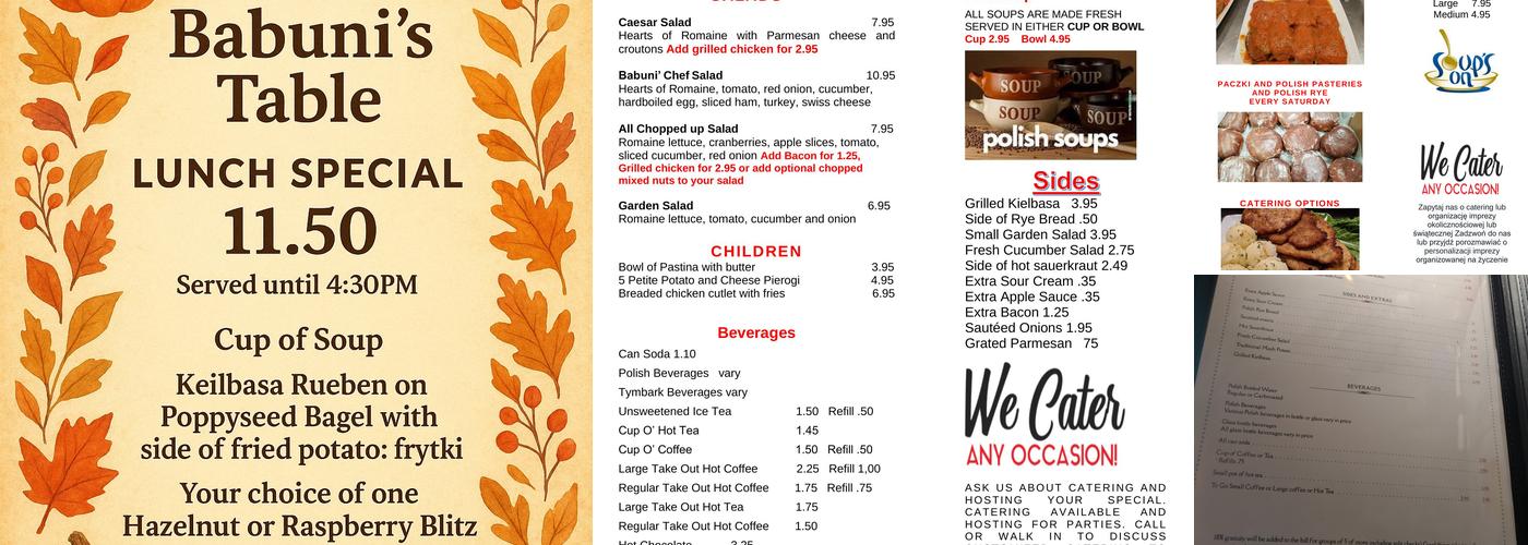 Babuni's Table Menu