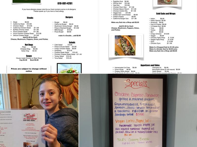 Cafe on Broadway Menu