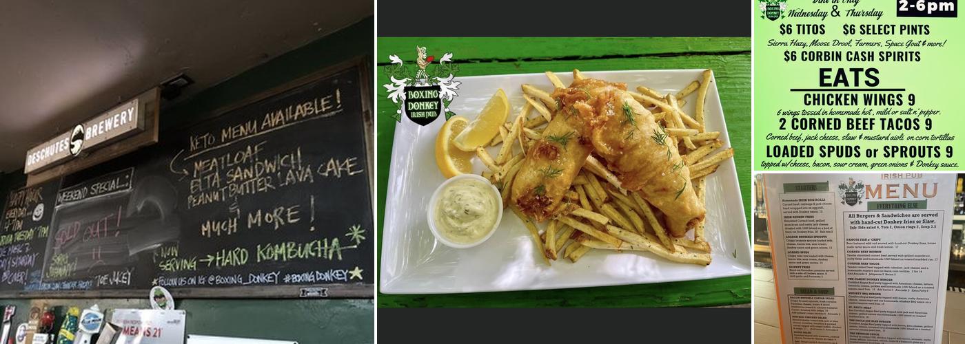 The Boxing Donkey Irish Pub & Restaurant Menu
