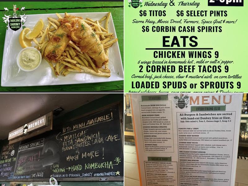 The Boxing Donkey Irish Pub & Restaurant Menu