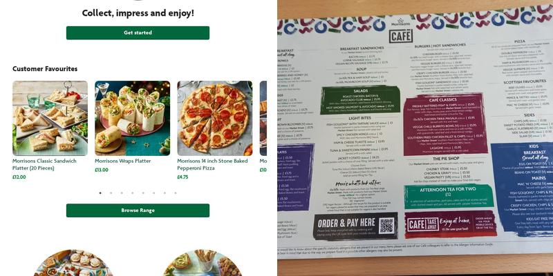 Morrisons Cafe Menu