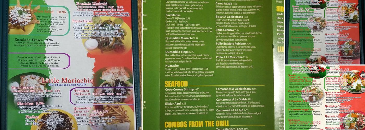 Mariachi Mexican Grill Menu