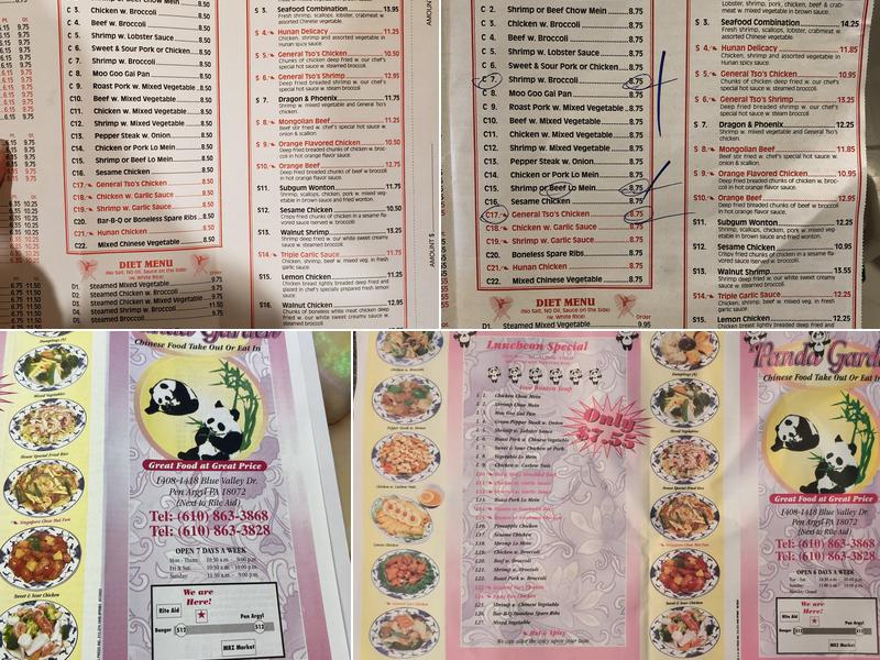 Panda Garden Menu