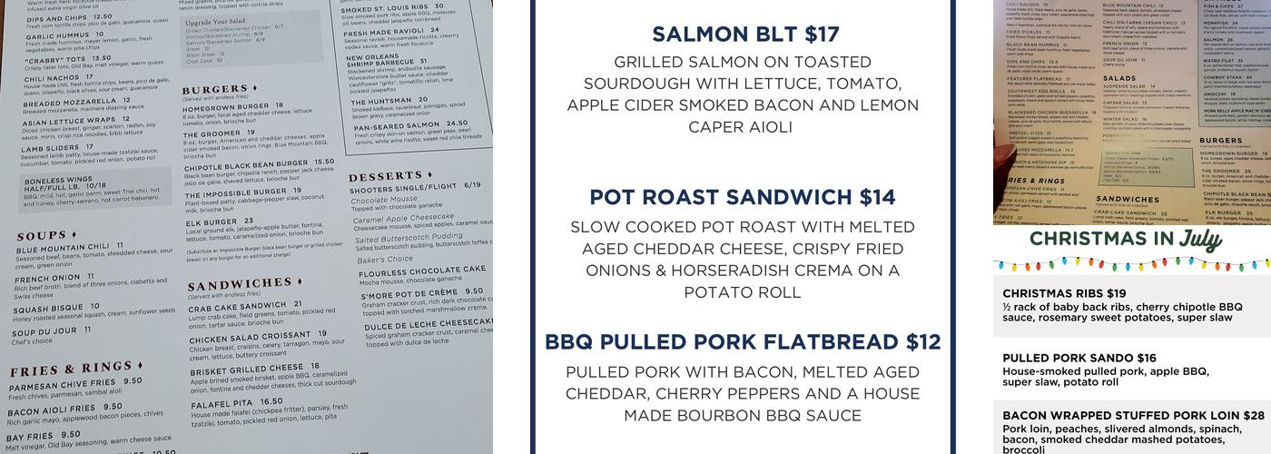 Slopeside Pub & Grill Menu