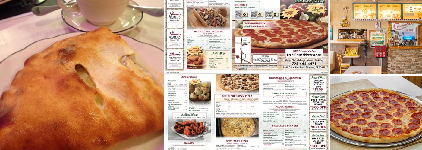 Bruno's Pizza Menu