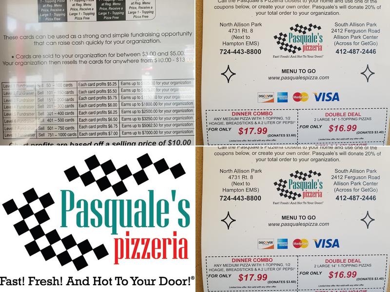 Pasquale's Pizzeria Menu