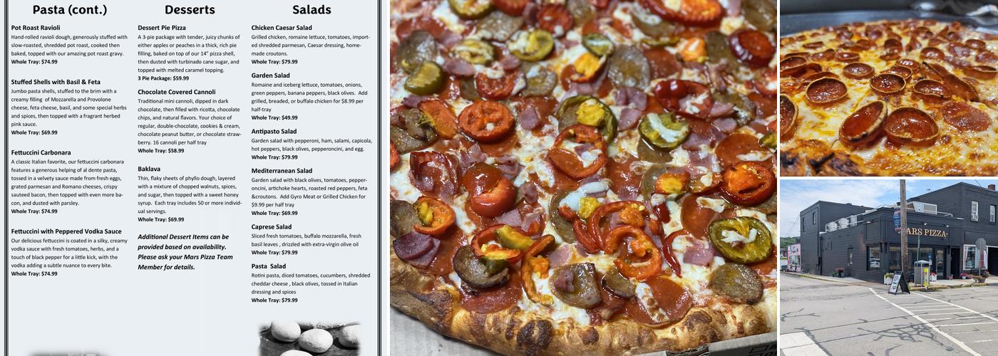 Mars Pizza Menu