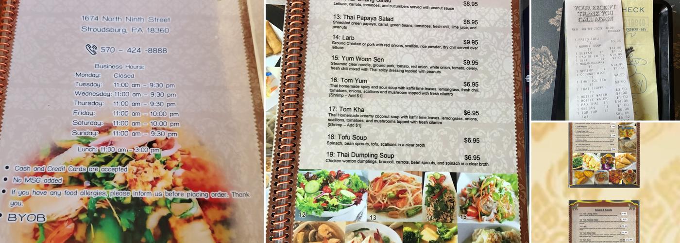 Thai Chang Restaurant Menu