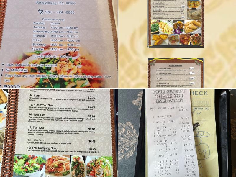 Thai Chang Restaurant Menu