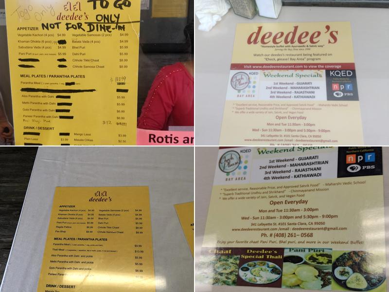 Deedee's Menu