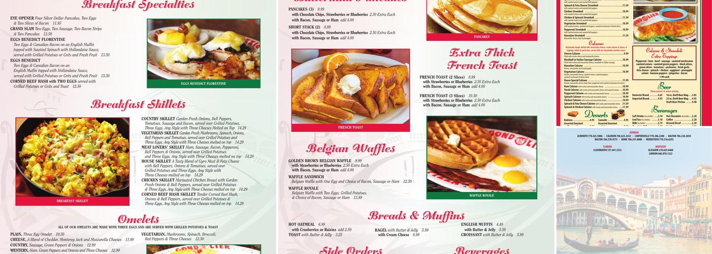 Gondolier Pizza Menu