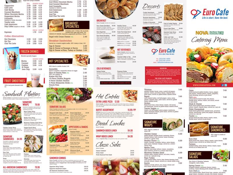 Euro Cafe Menu