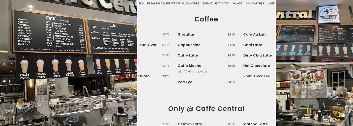 Caffé Central Menu
