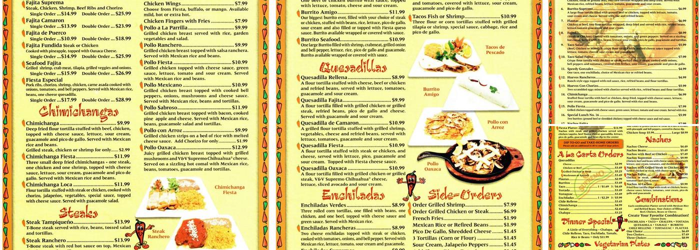 Fiesta Mexicana Menu