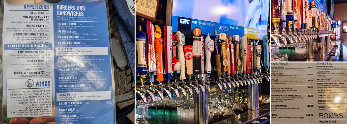 The Blue Coyote Menu