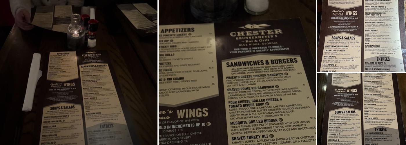 Chester Brunnenmeyer's Bar & Grill Menu