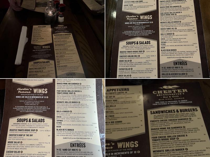 Chester Brunnenmeyer's Bar & Grill Menu