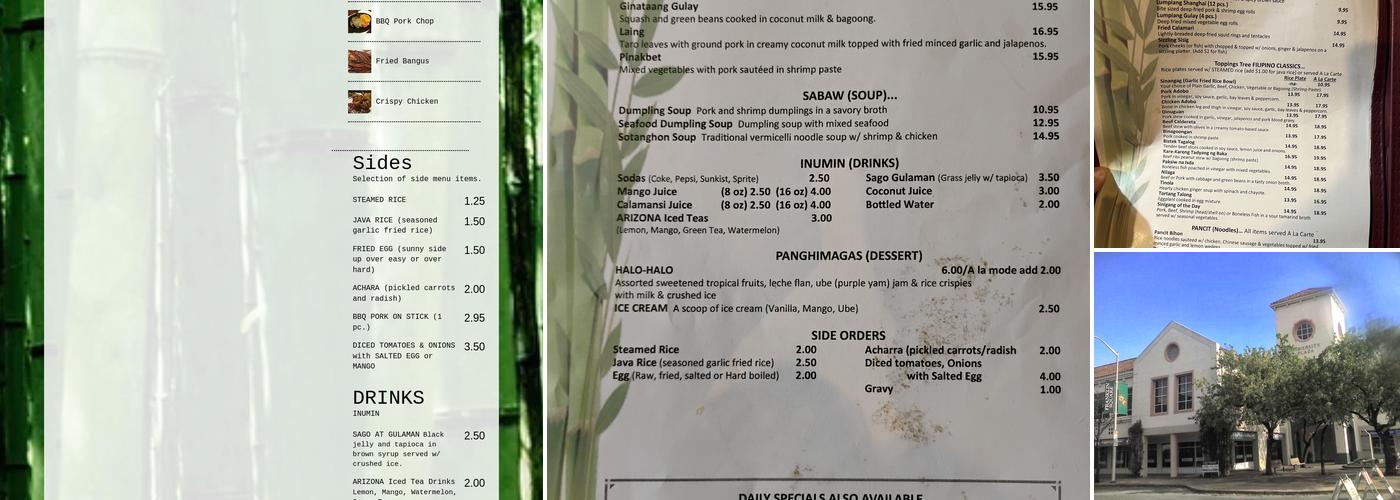 Toppings Tree Menu