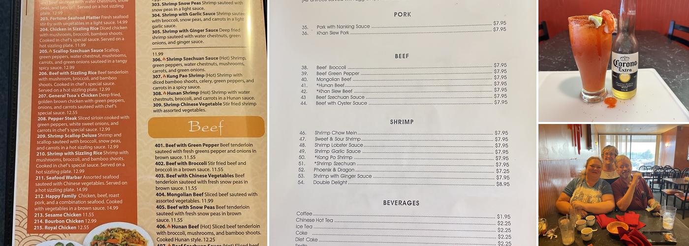 China East Chinese Restaurant Menu