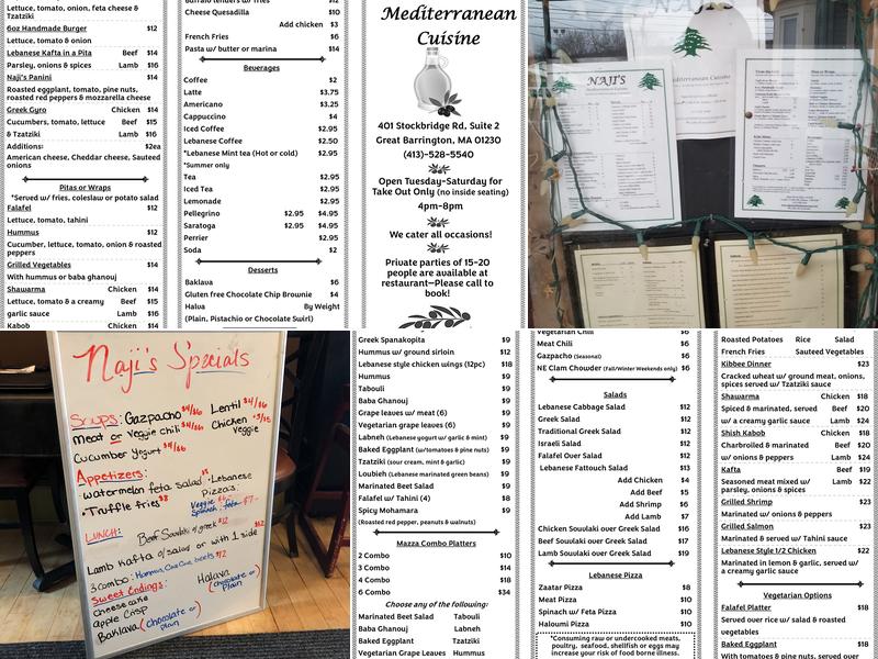 Naji's Mediterranean Cuisine & Catering Menu