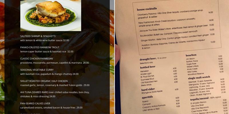 The Mill Menu