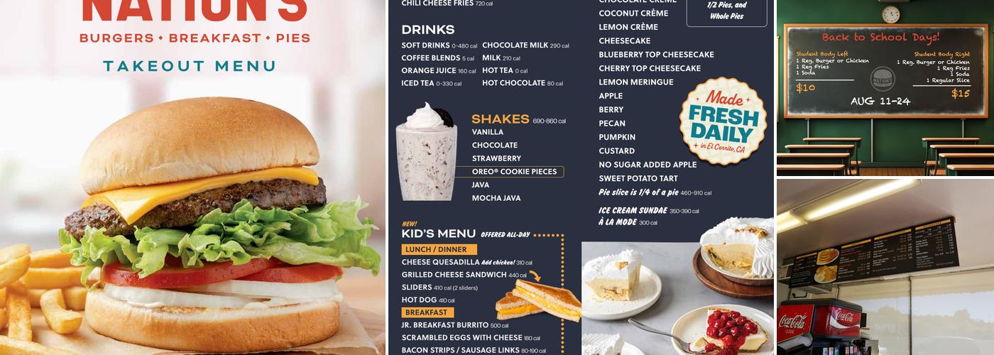 Nation's Giant Hamburgers & Great Pies Menu