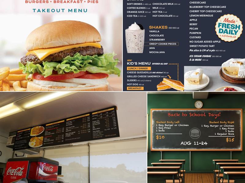 Nation's Giant Hamburgers & Great Pies Menu