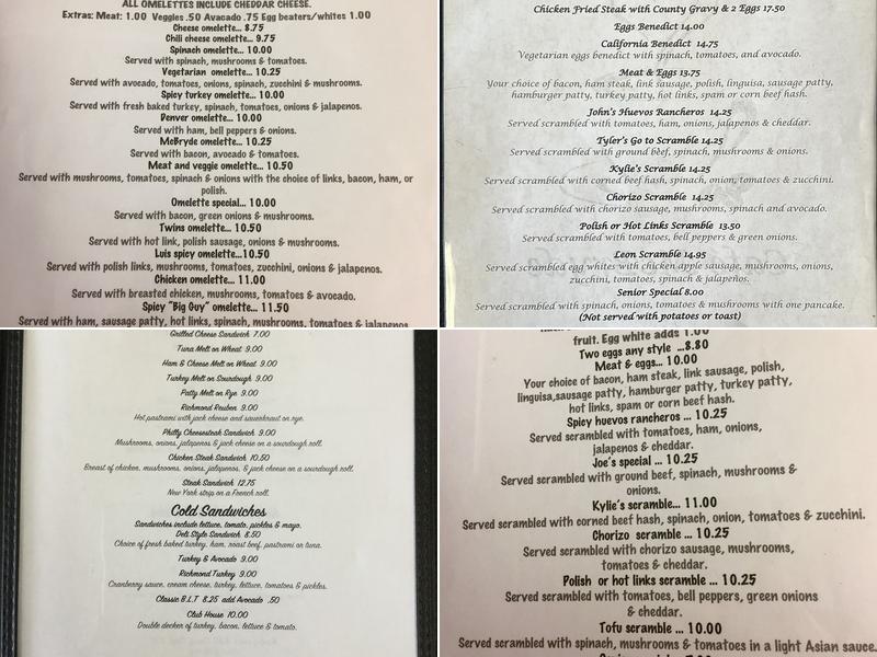 Cafe McBryde Menu