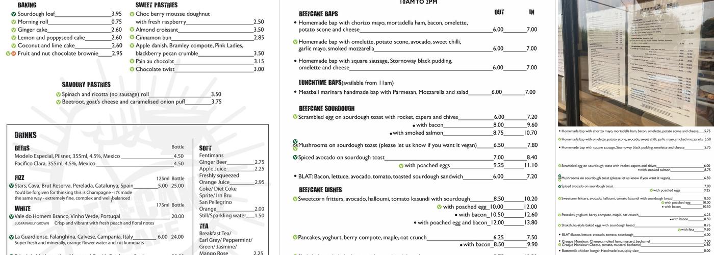Beefcake Cafe Menu