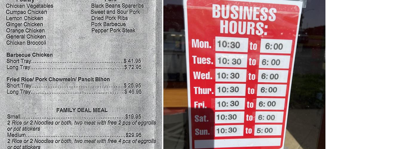 Rickshaw Express Menu