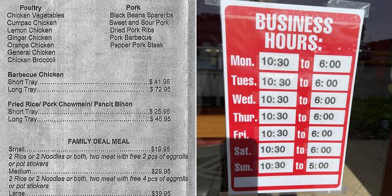 Rickshaw Express Menu