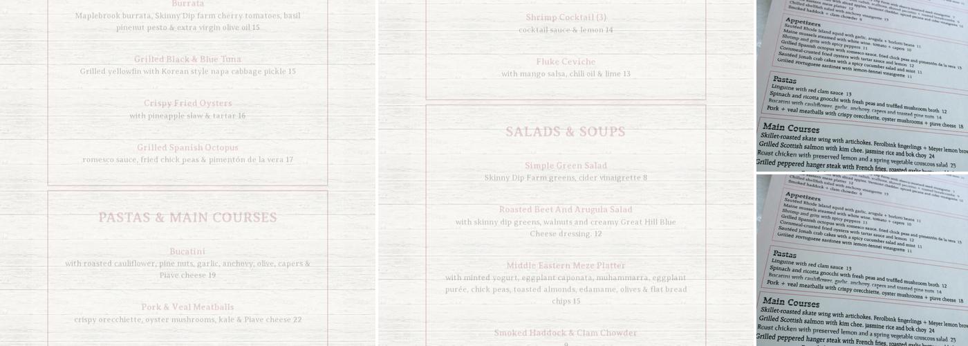 The Red Dory Menu
