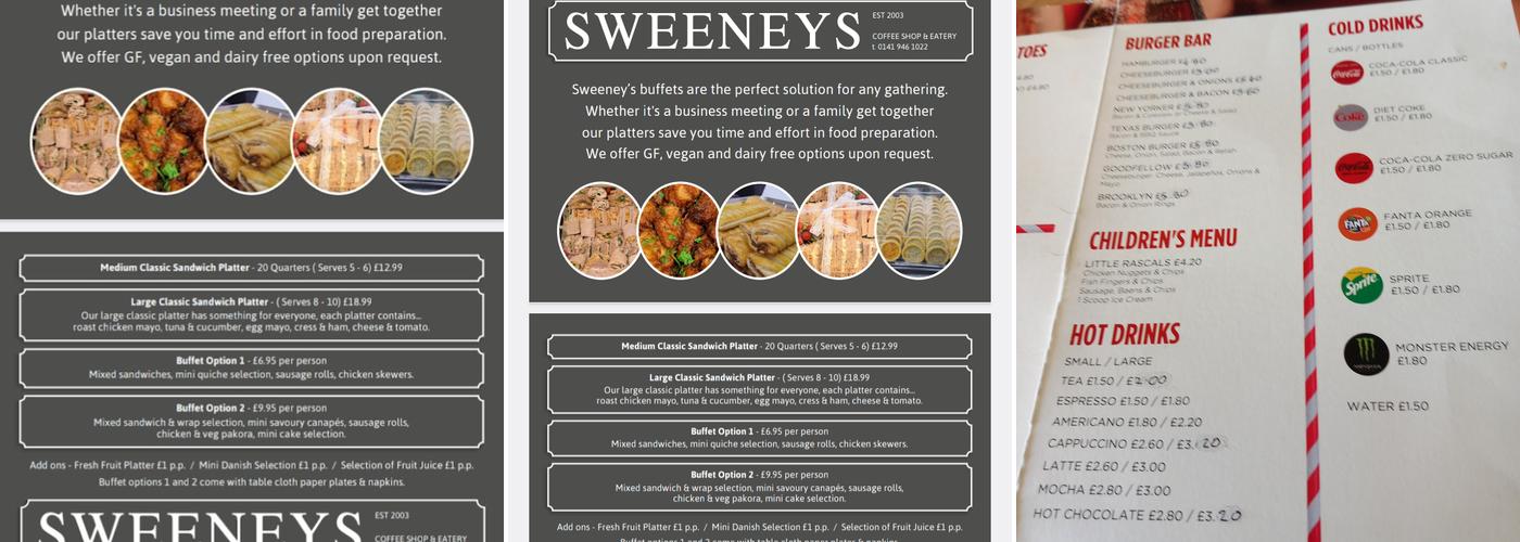 Sweeney's cafe Menu