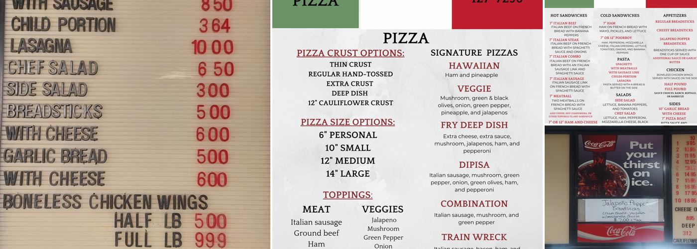Roma Pizza Menu