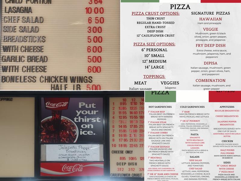 Roma Pizza Menu
