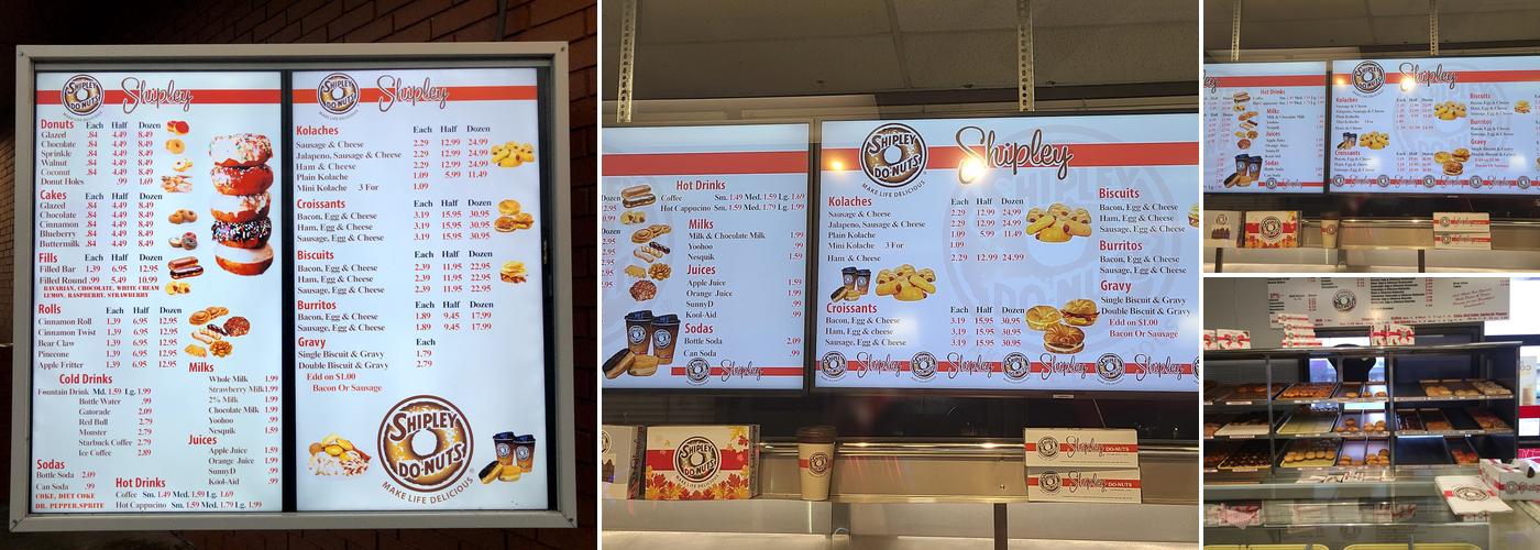 Shipley Do-Nuts Menu