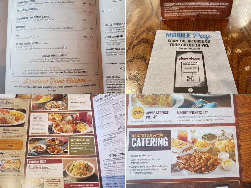 Cracker Barrel Old Country Store Menu