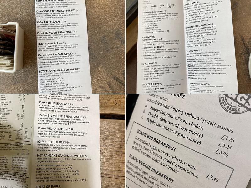 iCafe Kelvingrove Menu