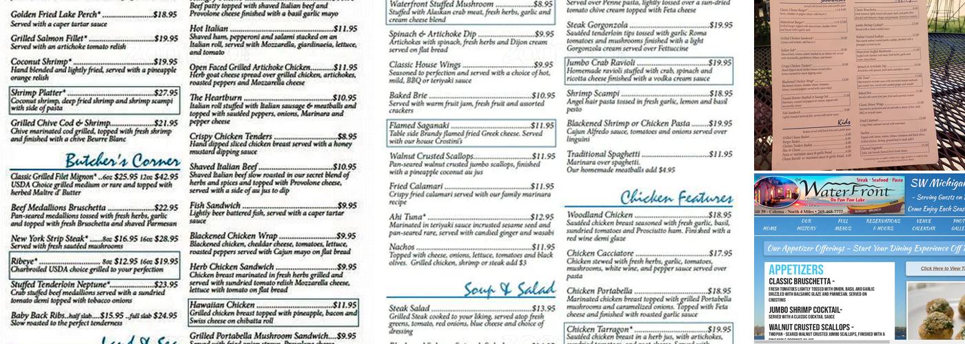 The Waterfront Menu