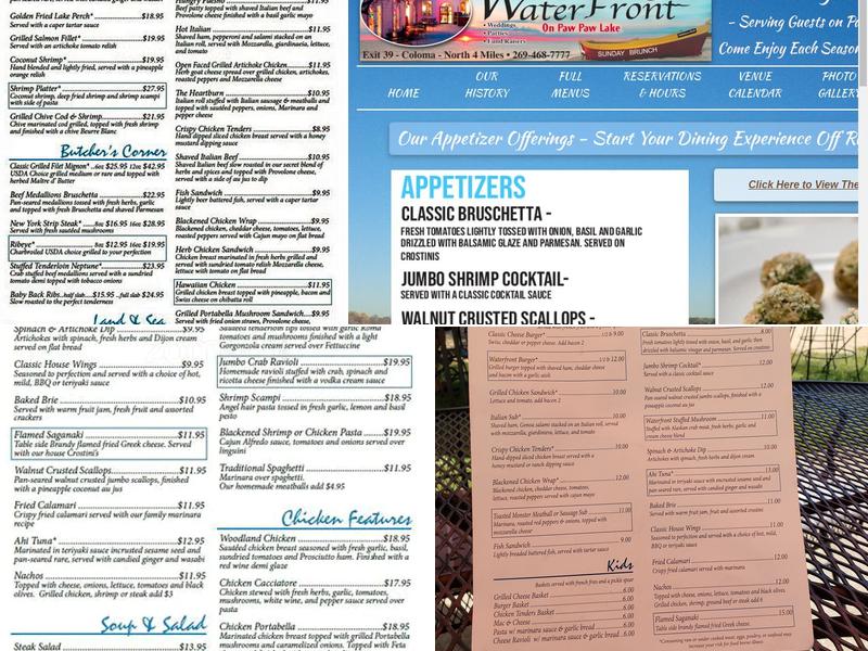 The Waterfront Menu
